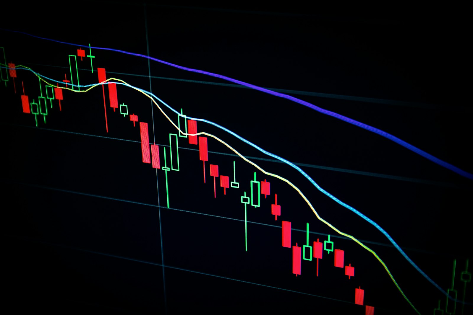 Trading chart trending downward